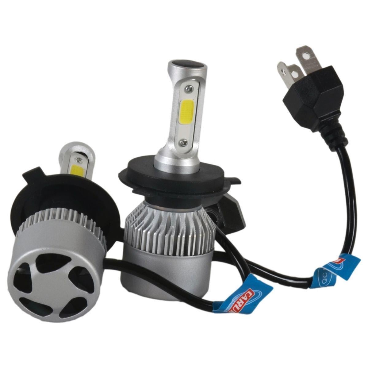 8V-48V H4 LED XENON FAR AMPUL SETİ  6000K 3800 LÜMEN (COB LED) (FANLI)