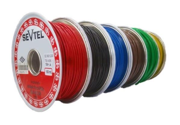 SEVTEL 1 MM TESİSAT KABLOSU (KALAYLI) (GRİ) (1 MT)
