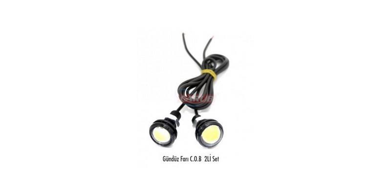 12V GÜNDÜZ SÜRÜŞ LEDİ YUVARLAK TEK LEDLİ CIVATALI (MERCEKLİ) (22 MM) (2 AD)