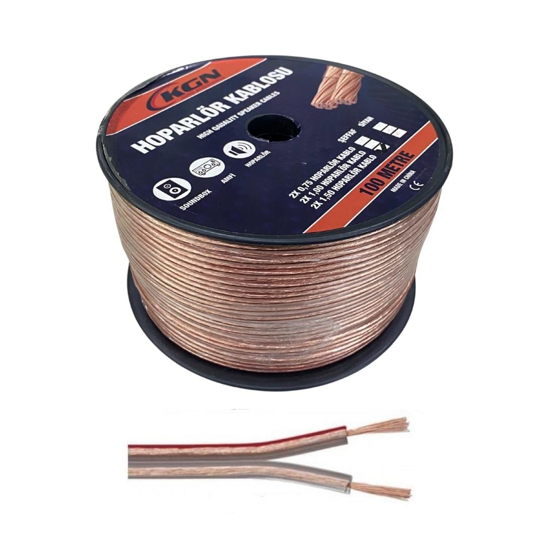 2 X 1.5 MM ÇİFTLİ HOPARLÖR KABLOSU (ŞEFFAF) (1 MT)
