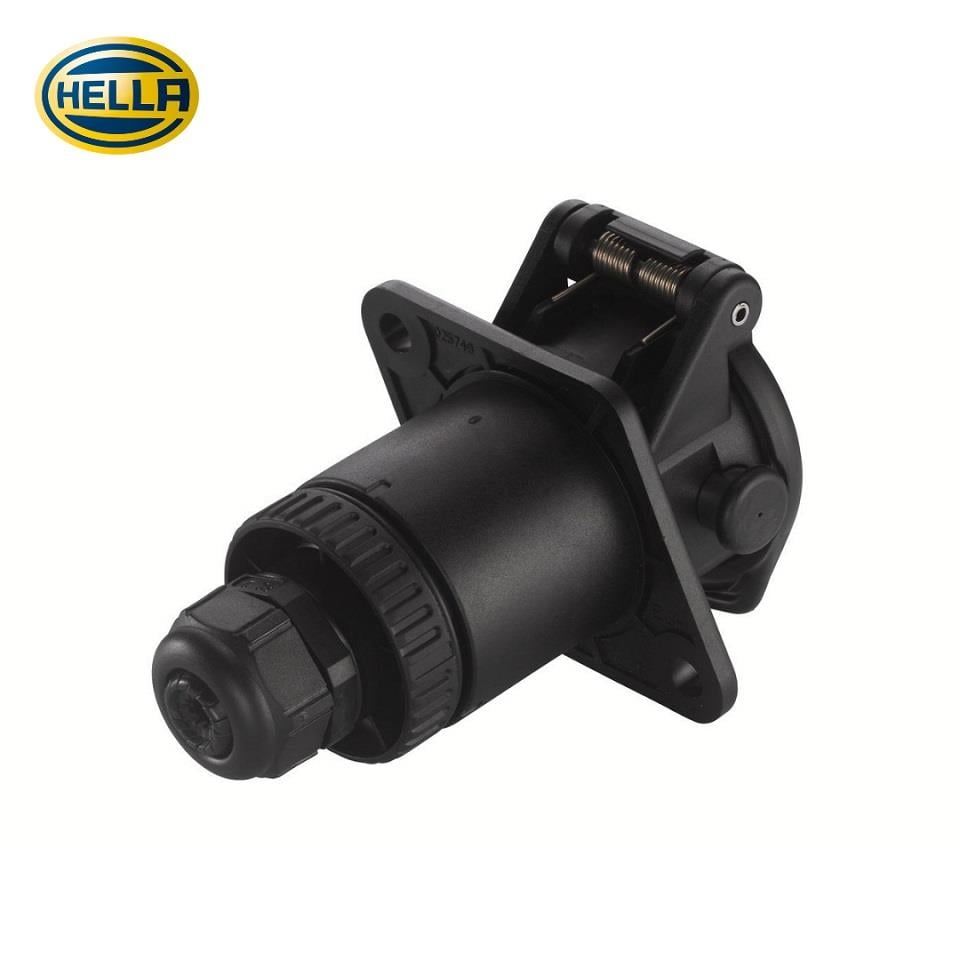 HELLA TIR ABS-EBS SOKETİ (RÖMORK FİŞİ) (7Lİ DİŞİ) (SİYAH KAPAKLI)