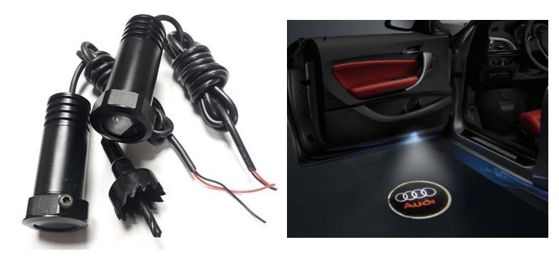 KAPI ALTI LOGO LAZER IŞIK LED 3D (AUDI) (2 AD)