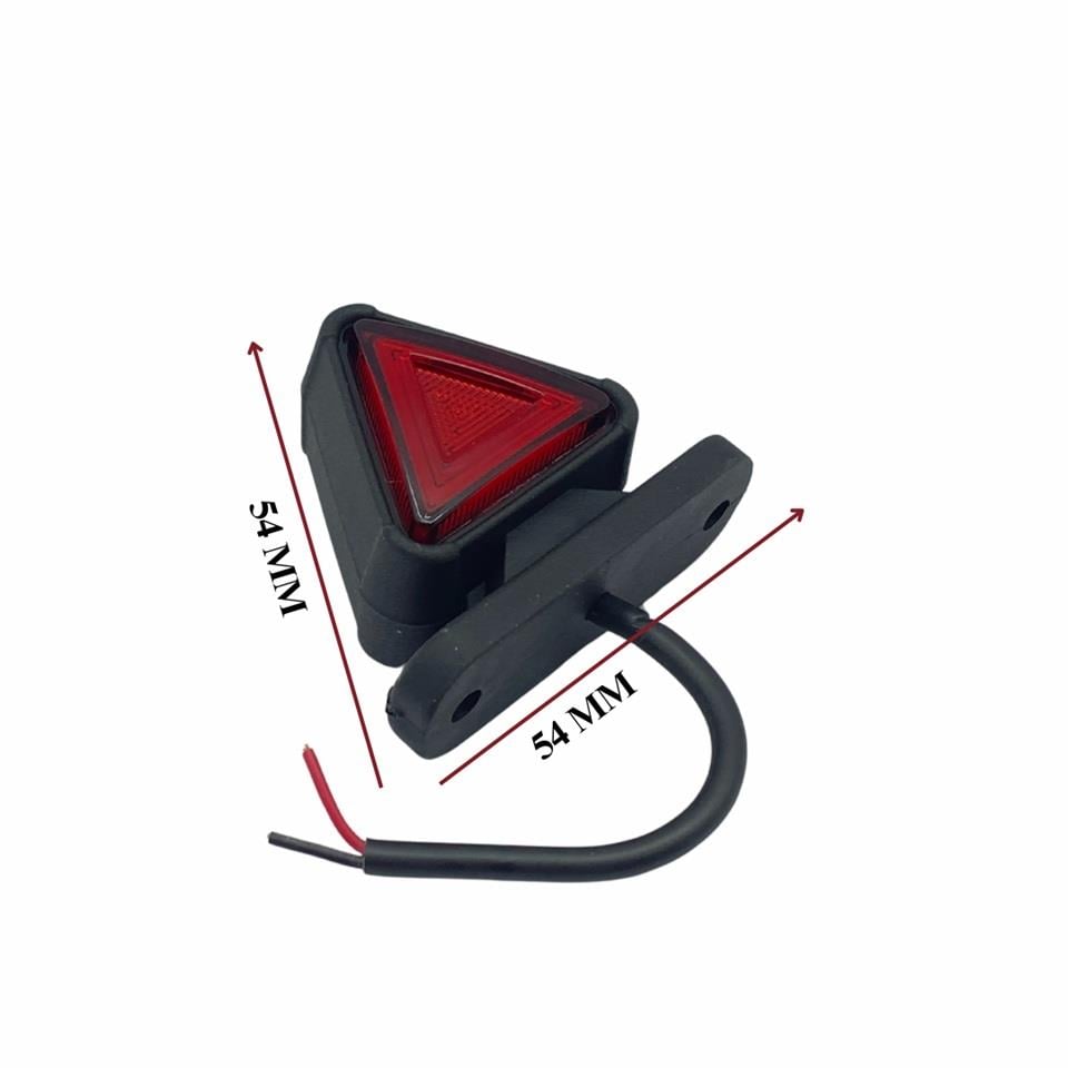 12V-24V TAKOZ LAMBASI MİNİ ÜÇGEN KIRMIZI-SARI (NEON EDLİ) (54*54 MM)