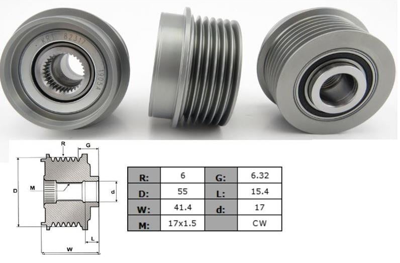 ALTERNATÖR KASNAK RULMANLI 6-KANAL TOYOTA BENZİNLİ