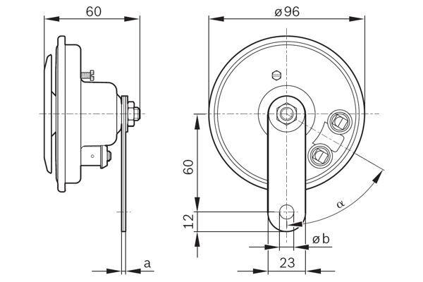 BOSCH 12V DİDİT KORNA 335 HZ KALIN SES (97 MM)