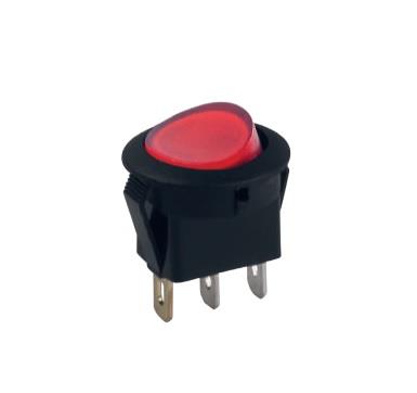 TUŞLU ANAHTAR LED IŞIKLI (20 MM) (YUVARLAK) KIRMIZI