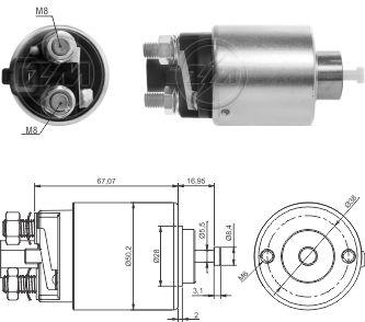 ZM 12V MARŞ OTOMATİĞİ (GÖVDE 50 MM) (2 DELİK-SOKETLİ-SAĞ) HYUNDAI-KIA