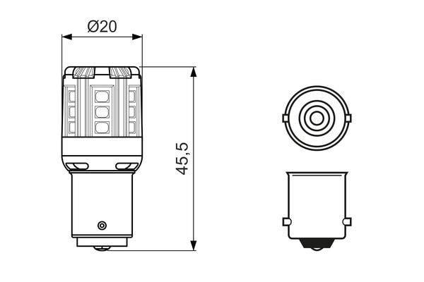 BOSCH 12V 93 LED AMPUL P21W 6000K (2 AD)