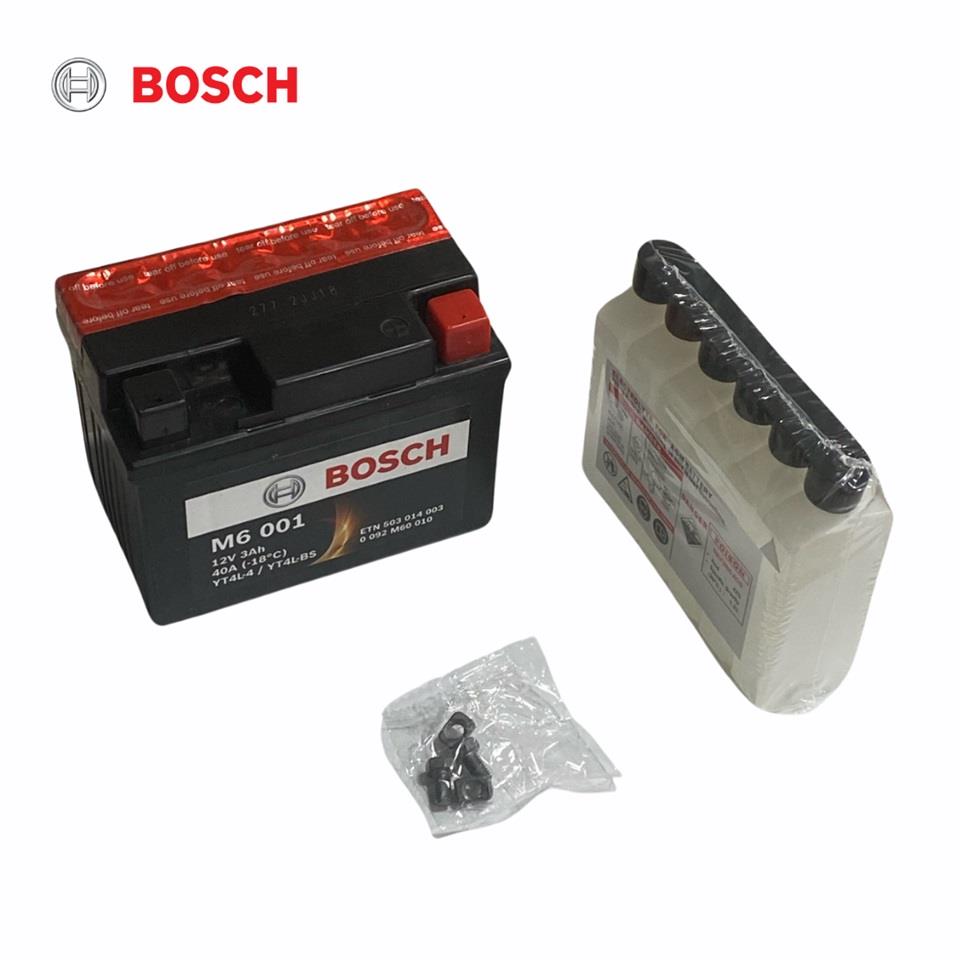 BOSCH 12V 3 AH MOTOSİKLET AKÜSÜ AGM 40 A (EN) (113*70*85) (M6 001) (YT4L-4) (YT4L-BS)