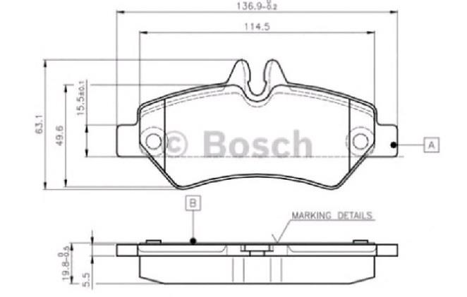 BOSCH ARKA FREN BALATASI MERCEDES SPRINTER/VW CRAFTER 2006 >