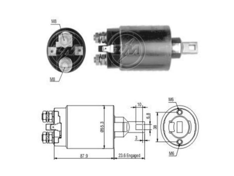ZM 12V MARŞ OTOMATİĞİ MITSUBISHI EM (FİŞLİ) BMC-CATERPILLAR-HYUNDAI H100/STAREX-MITSUBISHI L200