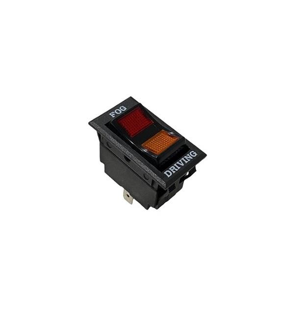 TUŞLU ANAHTAR IŞIKLI SARI-KIRMIZI (ÇİFT DEVRE) (12V 20A DC/24V 10A DC)