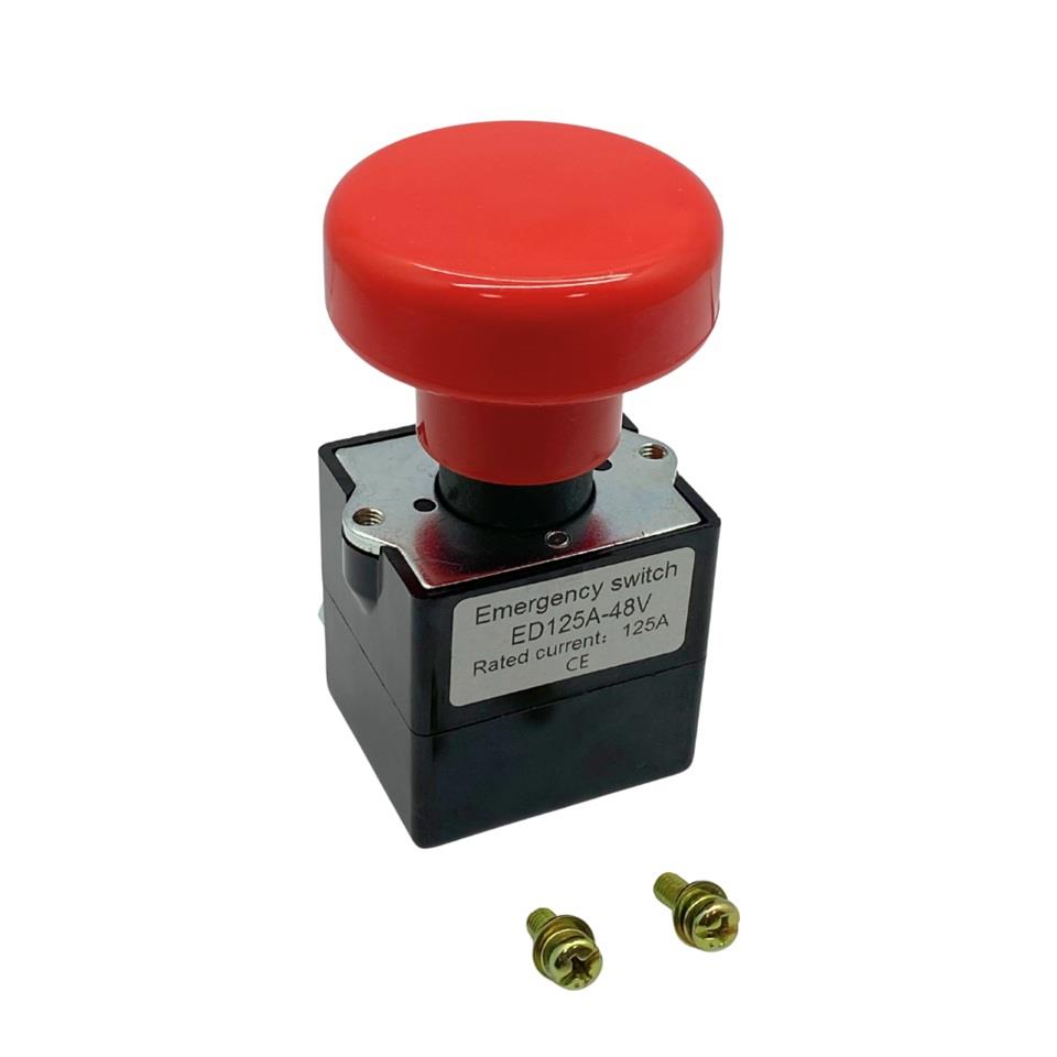 12V-48V ELEKTRİKLİ ACİL STOP BUTONU 125 A İTMELİ-ÇEKMELİ (DEVRE KESİCİ)