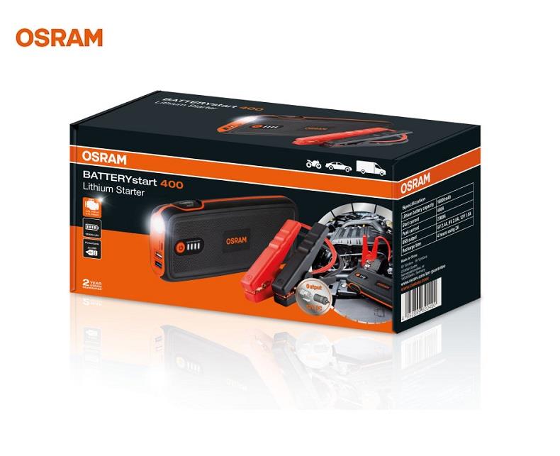 OSRAM 12V AKÜ TAKVİYE CİHAZI (BOOSTER) (2000A) (USB MICRO) (USB 2.4 A POWERBANK) (LED IŞIK)