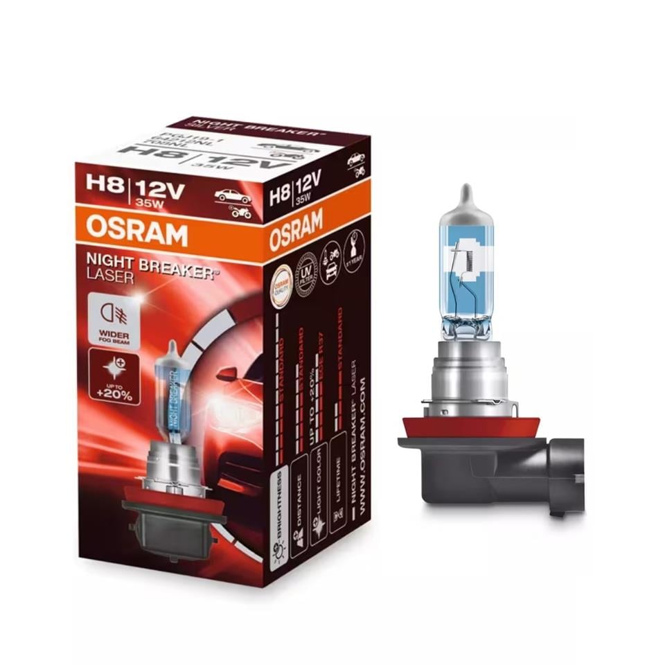OSRAM 12V H8 AMPUL 35W +%150 FAZLA IŞIK NIGHT BREAKER LASER (1 AD)