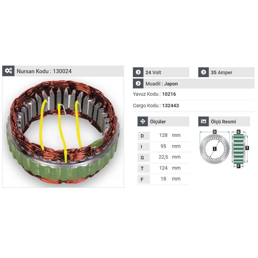 24V ALTERNATÖR STATÖR HITACHI TİPİ ISUZU