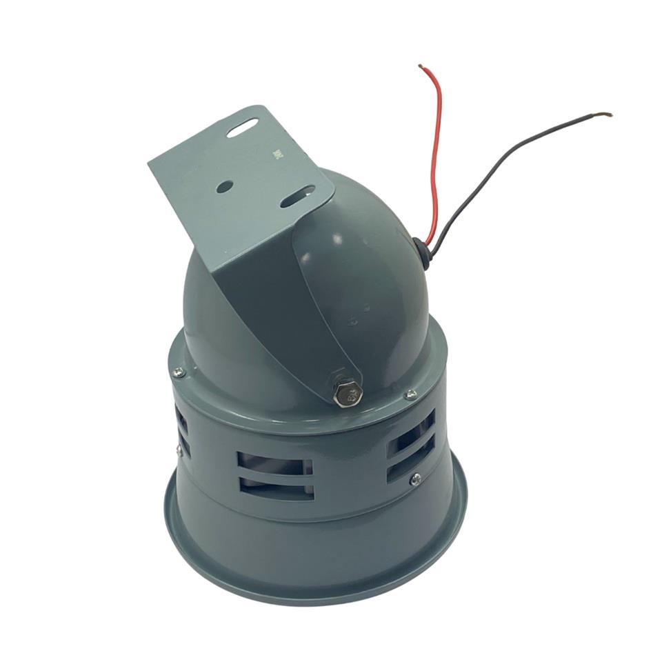 12V MOTORLU SİREN METAL BÜYÜK TİP 400 HZ (GRİ) (130*160 MM)
