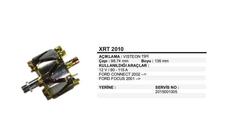 12V ALTERNATÖR ROTOR VISTEON TİPİ 90 A-115 A FORD CONNECT