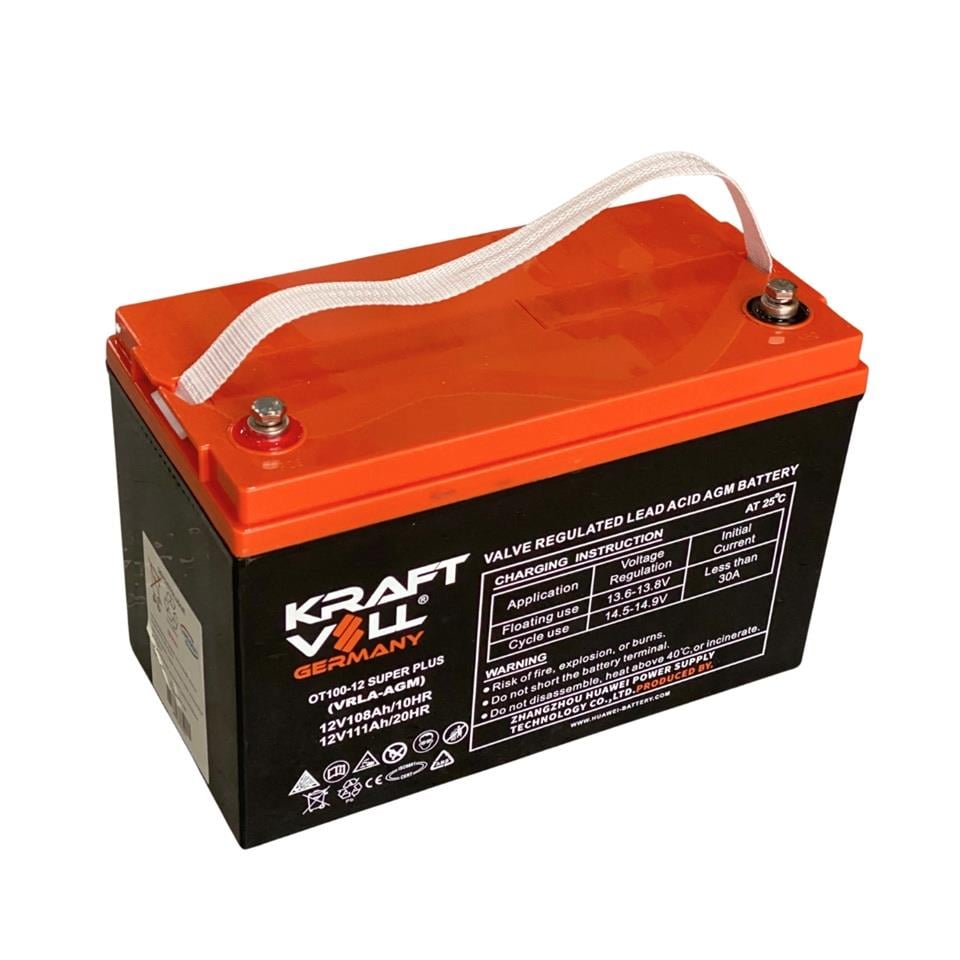KRAFTVOLL 12V 108 AH/111 AH DEEP CYCLE JEL AKÜ (333*173*222)