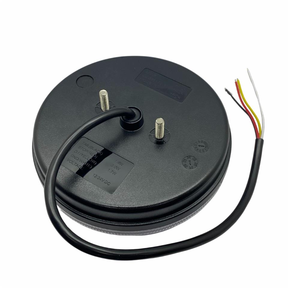 WOLFRAM 12V-24V STOP LAMBASI YUVARLAK (NEON LEDLİ-KAYAR SİNYALLİ) (3 FONKSİYONLU) (140*35 MM) E9 SAĞ
