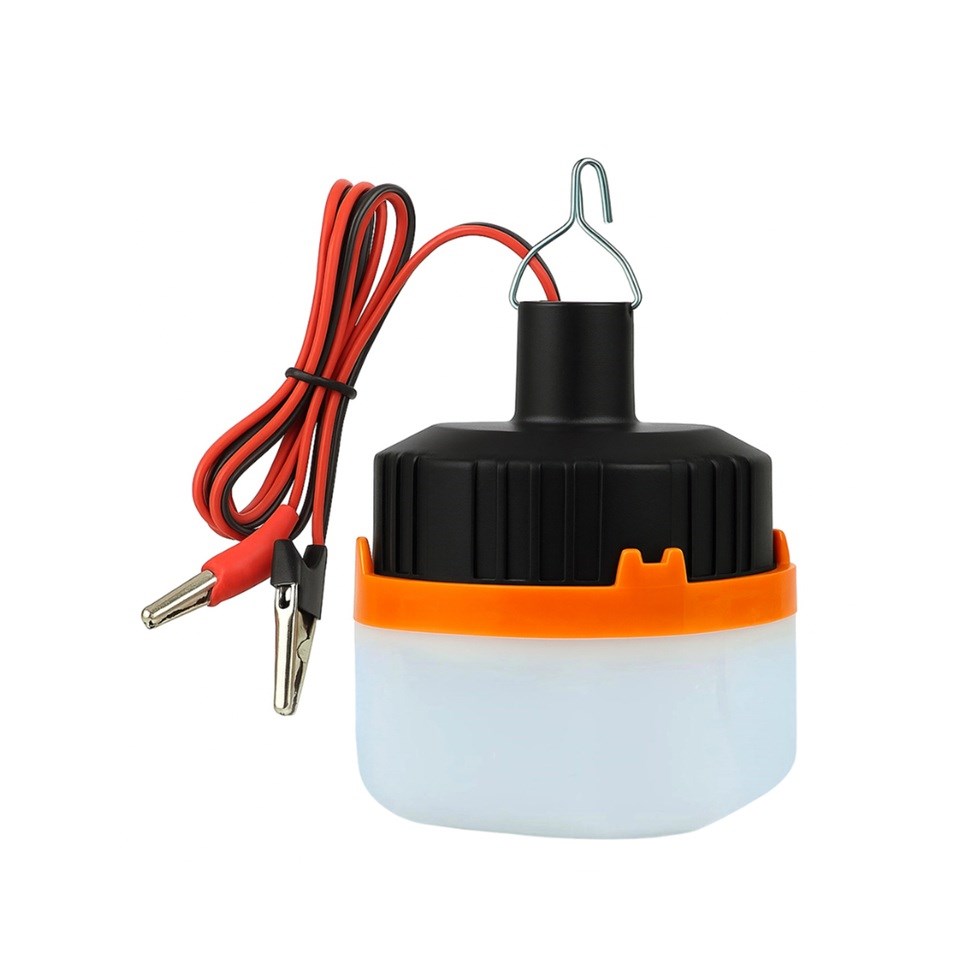 12V SEYYAR LAMBA LEDLİ 30W (1.5 MT KABLOLU KROKODİL MAŞALI) (SİYAH)