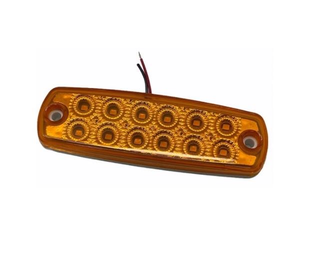 12V-24V YAN SİNYAL LAMBASI 12-LEDLİ (SARI) (125*43 MM)