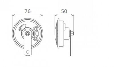 SEGER 12V DİDİT KORNA 350 HZ KALIN SES (2 FİŞLİ) (76 MM)