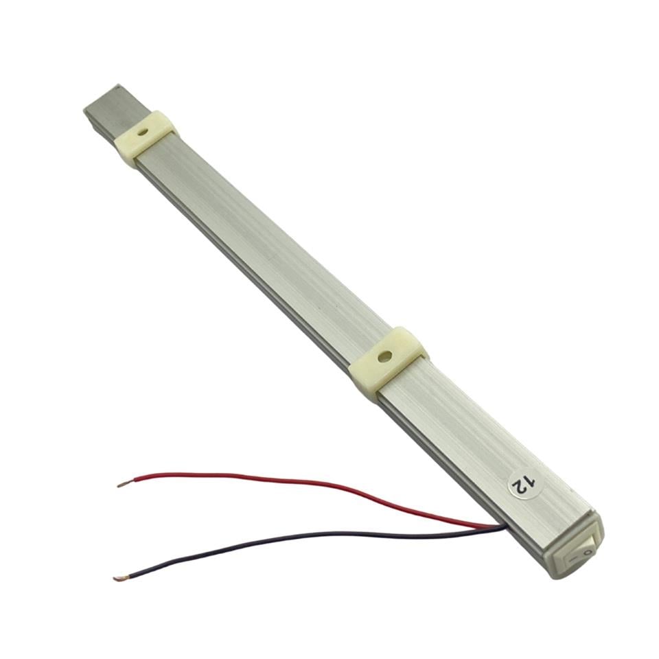 12V FLORESAN TAVAN LAMBASI LEDLİ ANAHTARLI BEYAZ (BUZLU CAM) (27 CM)