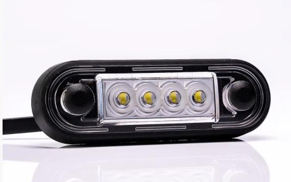 FRISTOM 12V-36V PARMAK LAMBA 4-LEDLİ KABLOLU (ŞEFFAF-KIRMIZI) (85*28 MM) E9