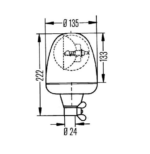 HELLA 24V DÖNER LAMBA BORU TİP (KAUÇUK-SARSINTIYA DAYANIKLI)