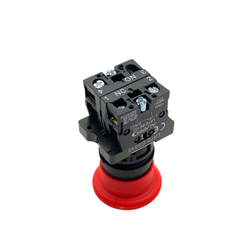 ACİL STOP BUTONU (2NC) (KALICI) (I-0) (40 MM) KIRMIZI