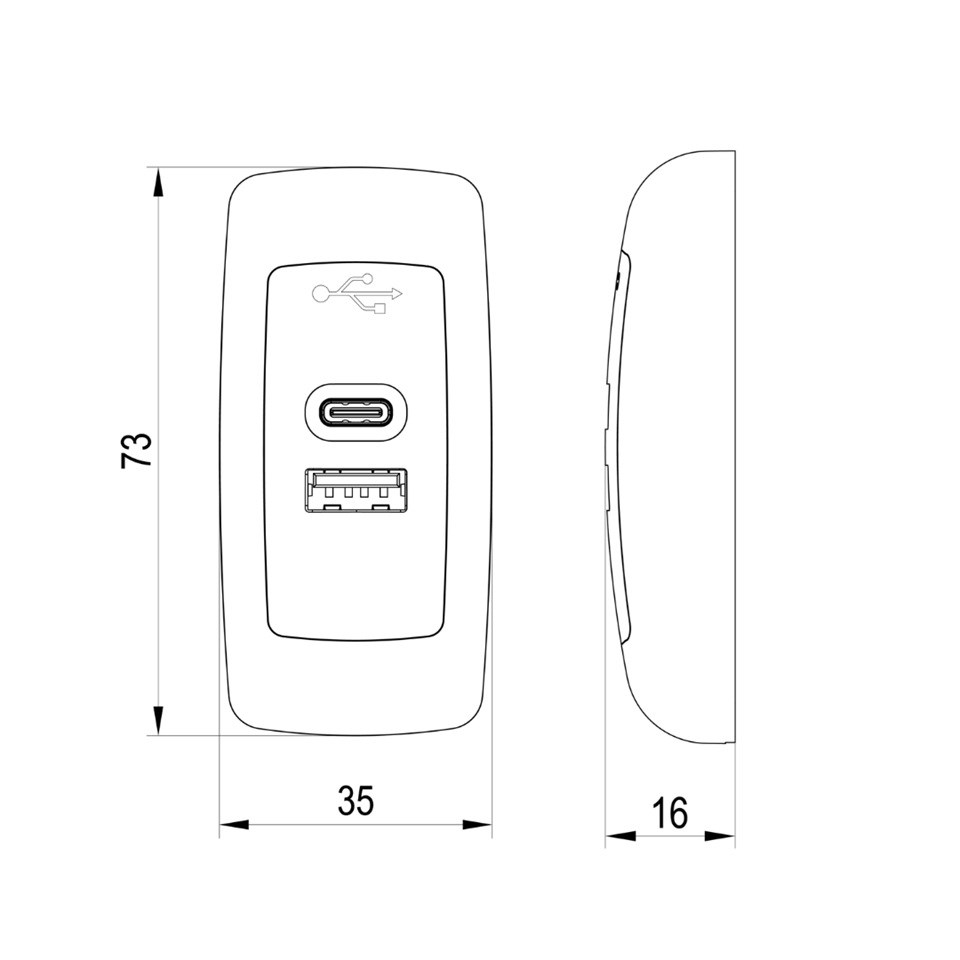 SANEL 12V-24V TELEFON ŞARJ CİHAZI (USB+TYPE-C) (2.1A X 2) (MAVİ LED IŞIK)