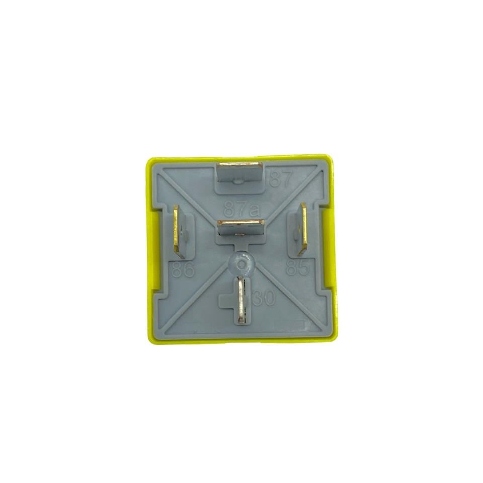 G.CARTIER 12V RÖLE 5 UÇLU 40A (ÇİFT PLATİN) (DİYOTLU) (30-85-86-87-87a) (SARI) OEM