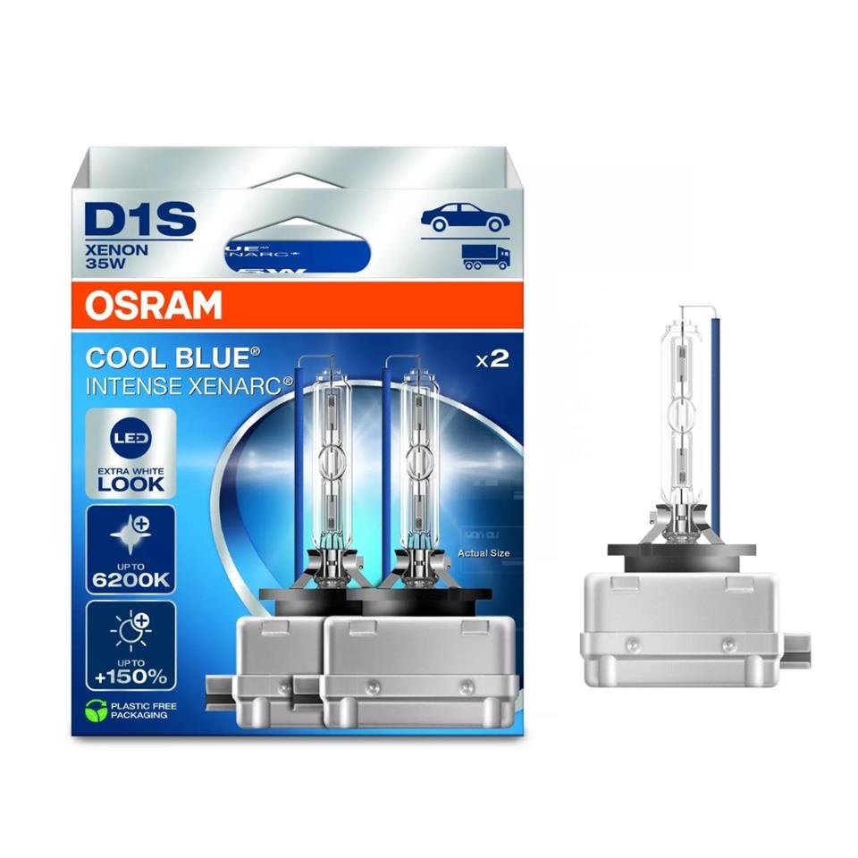 OSRAM XENON AMPUL D1S 35W 6200K COOL BLUE INTENSE (BEYAZ IŞIK) (2 AD)