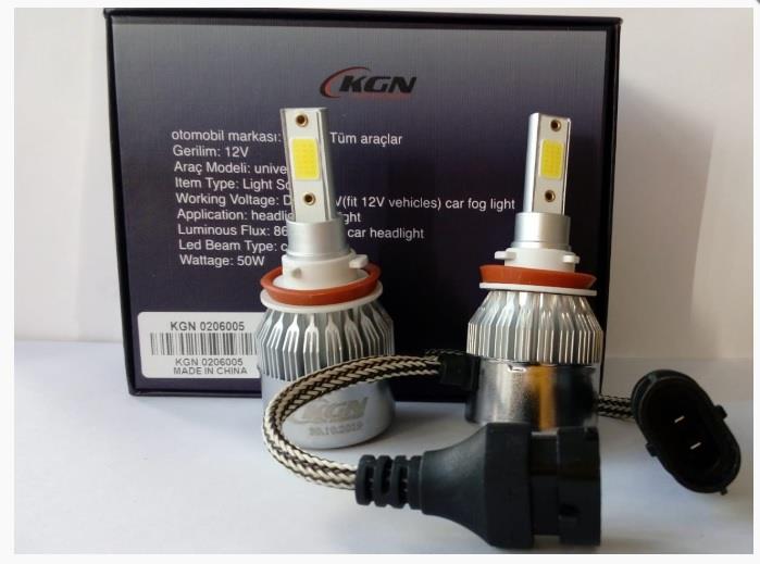 9V-32V H11 COB LED XENON FAR AMPUL SETİ 50W 6000K 8600 LÜMEN