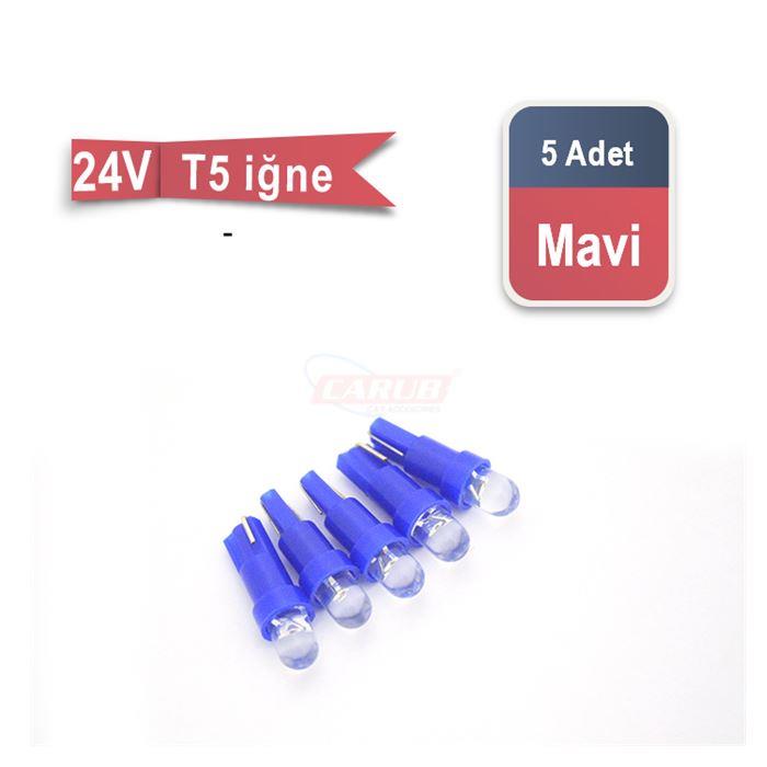 24V DİPSİZ AMPUL T5 1.2W (TEK LEDLİ) MAVİ (5 AD)