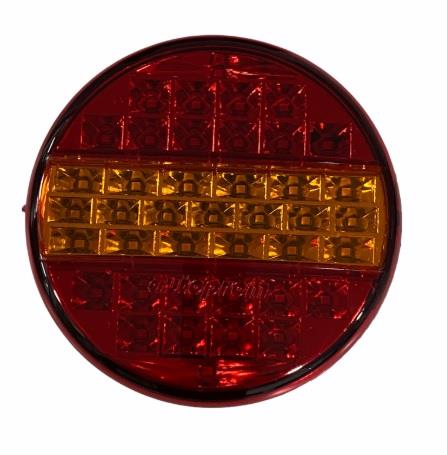 12V STOP LAMBASI YUVARLAK (LEDLİ) (3 FONKSİYONLU) (KIRMIZI-SARI) (140*60 MM)
