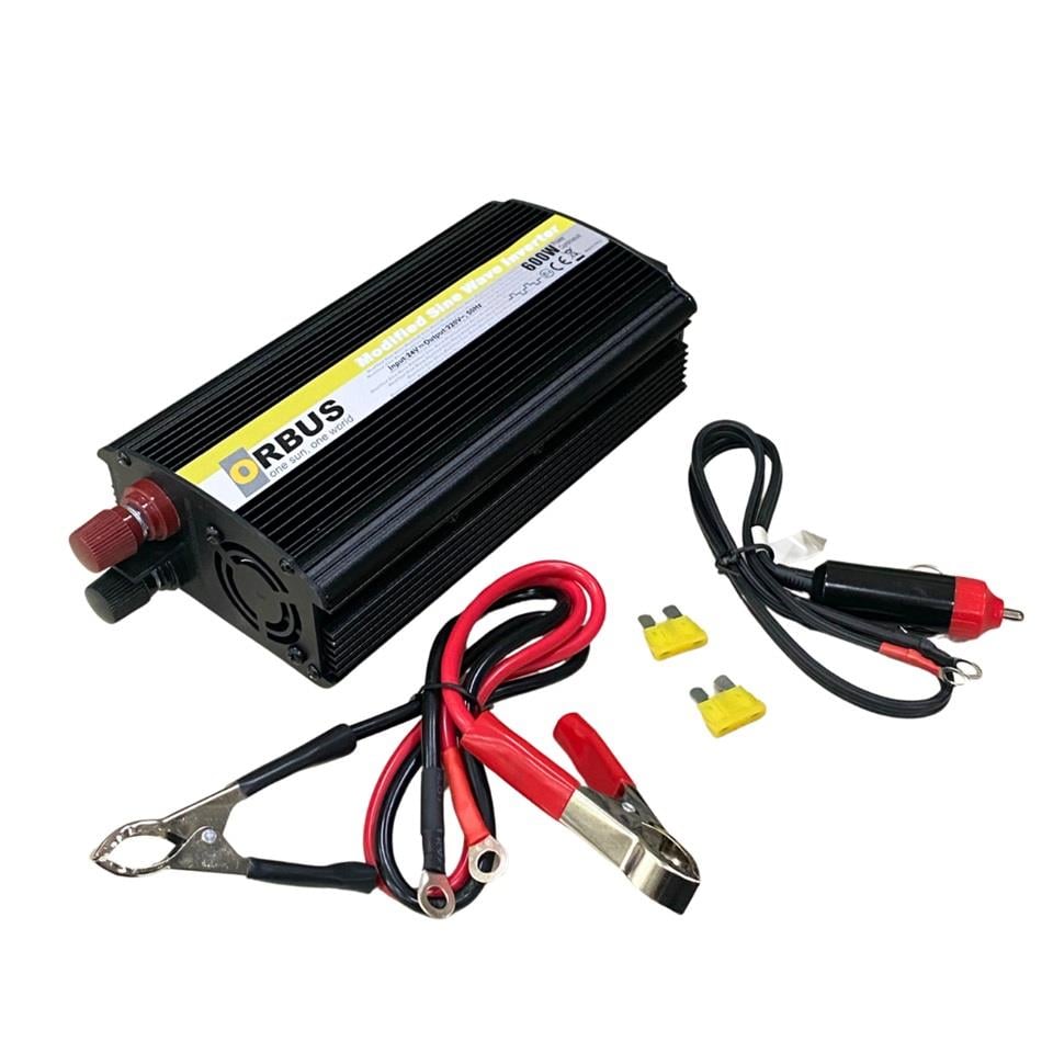 ORBUS 24V DC > 230V AC İNVERTER 600W (MODİFİYE) (ÇAKMAK FİŞLİ-MAŞALI)
