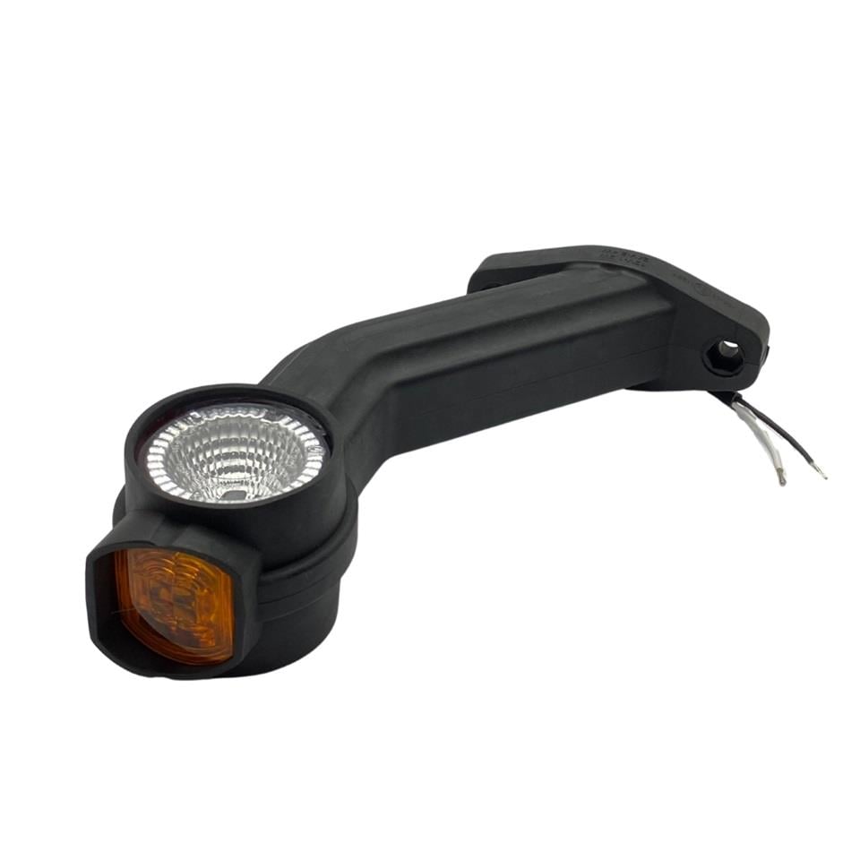 FRISTOM 12V-30V BOYNUZ TAKOZ LAMBASI UZUN EĞRİ SAĞ (LEDLİ) SARI-KIRMIZI-BEYAZ E9