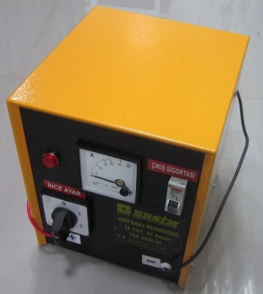 12V ŞARJ REDRESÖRÜ 25 A (AKÜ ŞARJ CİHAZI) (ANALOG GÖSTERGELİ) (KADEME AYARLI)