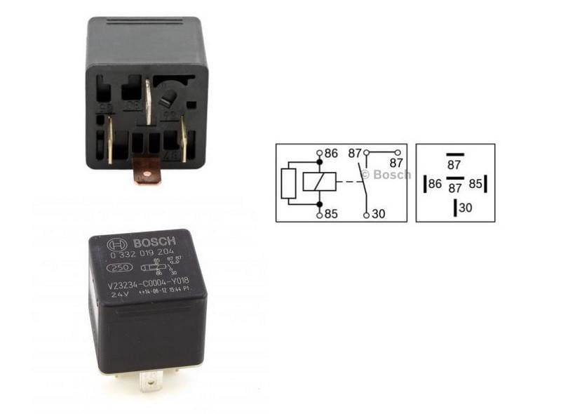 BOSCH 24V RÖLE 5 UÇLU 20/10 A (DİRENÇLİ) (30-85-86-87-87a)