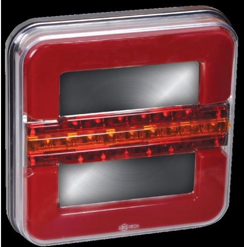 12V-24V STOP LAMBASI (NEON LEDLİ) (KAYAR SİNYALLİ) (3 FONKSİYONLU) (142*142 MM) 