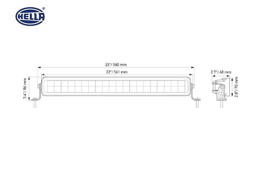 HELLA 10V-30V LED BAR OFF-ROAD ÇİFT SIRA 200W 5700K 11.000 LÜMEN (40 LEDLİ) (561*67*70 MM)