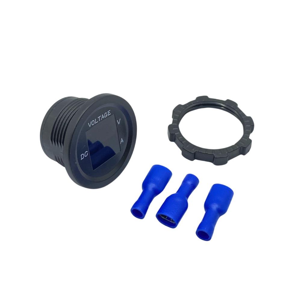 12V-48V DİJİTAL VOLTMETRE+AMPERMETRE (0-10 A) (MAVİ IŞIK) (28 MM)