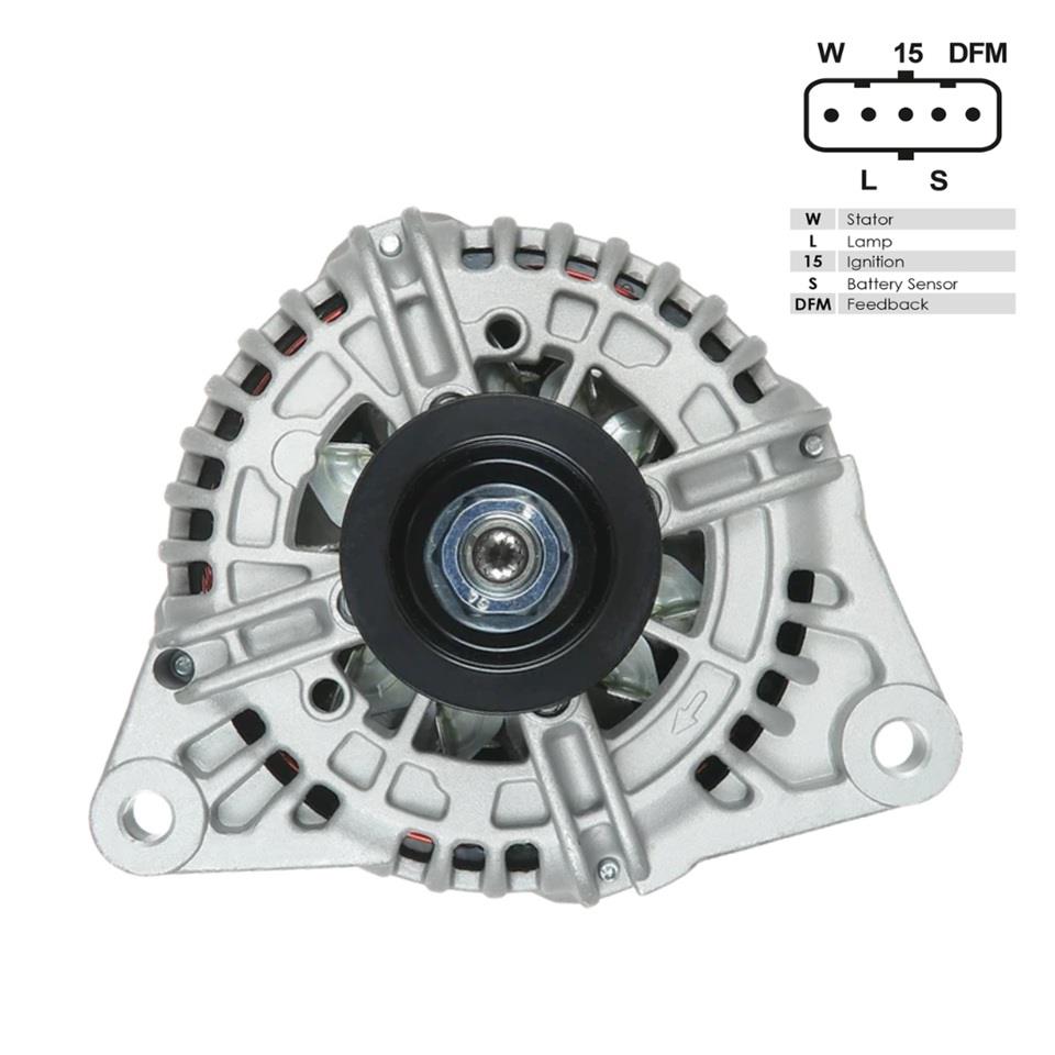 24V ALTERNATÖR DİNAMO BOSCH TİPİ 90 A (SOKETLİ 5 FİŞ) (W-L-15-S-DFM) IVECO EURO CARGO