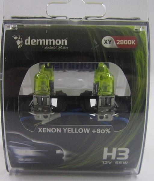 DEMMON 12V H3 AMPUL 55W +%80 XENON YELLOW 2800K SARI (2 AD)