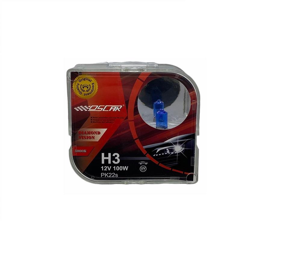 OSCAR 12V H3 AMPUL 100W BEYAZ IŞIK DIAMOND VISION 5000K (2 AD)