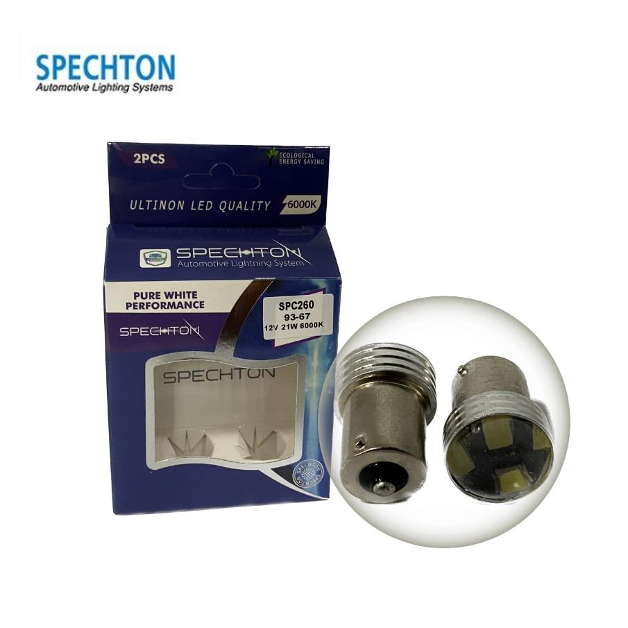 SPECHTON 12V 67-93 AMPUL 6000K 6 LEDLİ BEYAZ MERCEKLİ (2 AD)