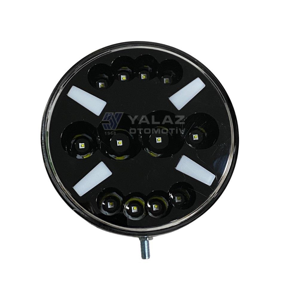12V-24V LED LAMBA OFF-ROAD (LEDLİ) SARI-BEYAZ (YUVARLAK) (182*69 MM) (SİYAH) 