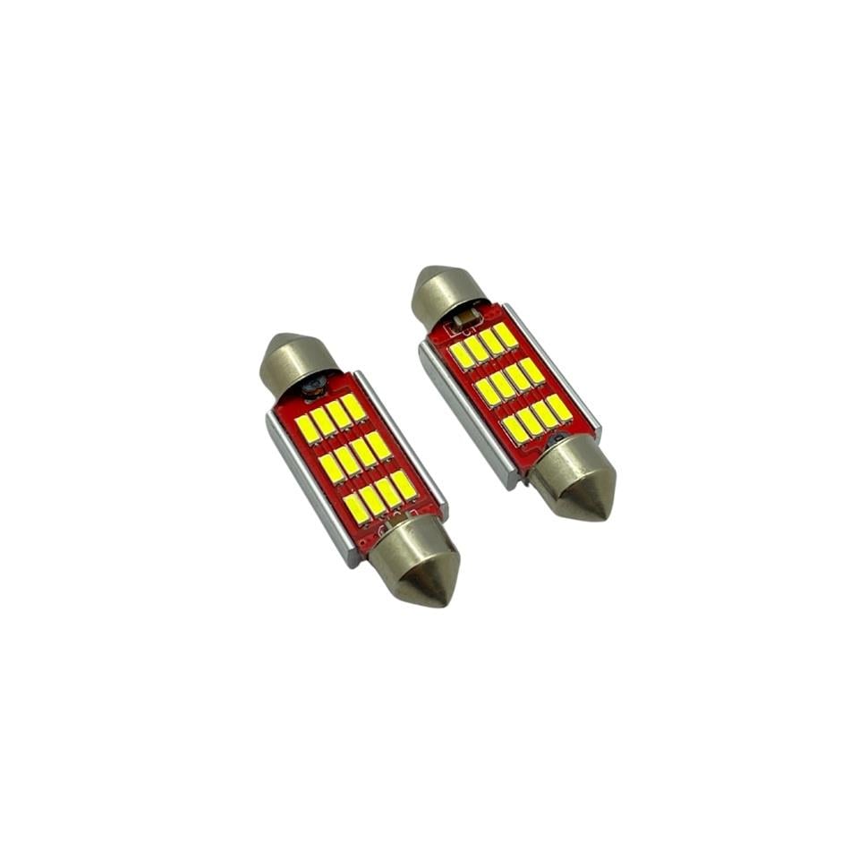 12V SOFİT AMPUL 12 LEDLİ BEYAZ (39 MM) (2 AD)